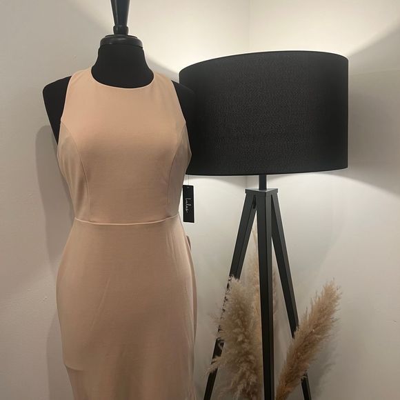 NWT Lulu’s Power of Wow Nude Backless Maxi Dress - Picture 6 of 12